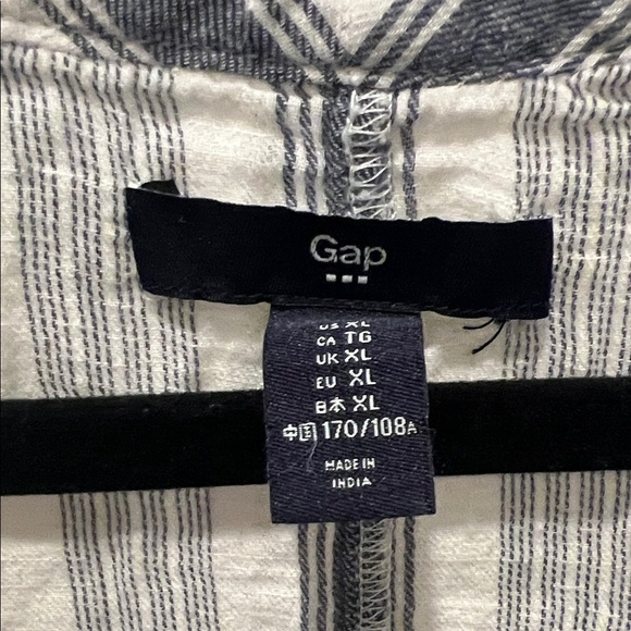 GAP Blue and White Striped V-Neck Blouse - Picture 2 of 3